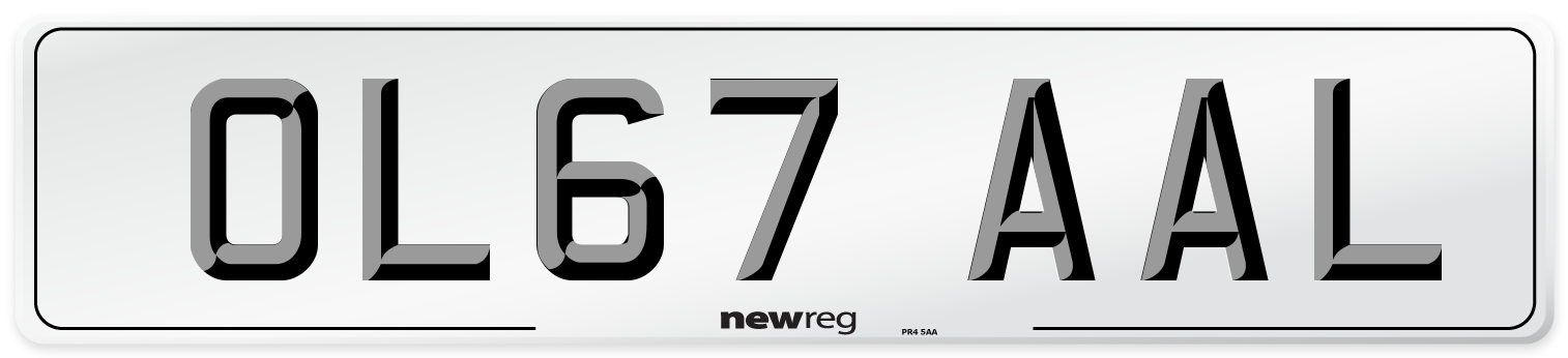 OL67 AAL Number Plate from New Reg